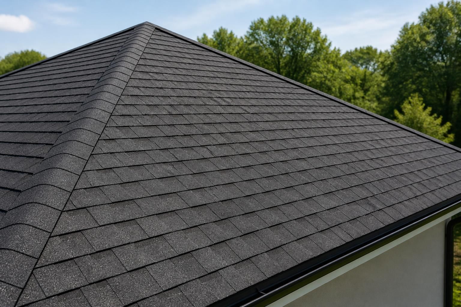 Pristine finished roof prepared for final inspection.
